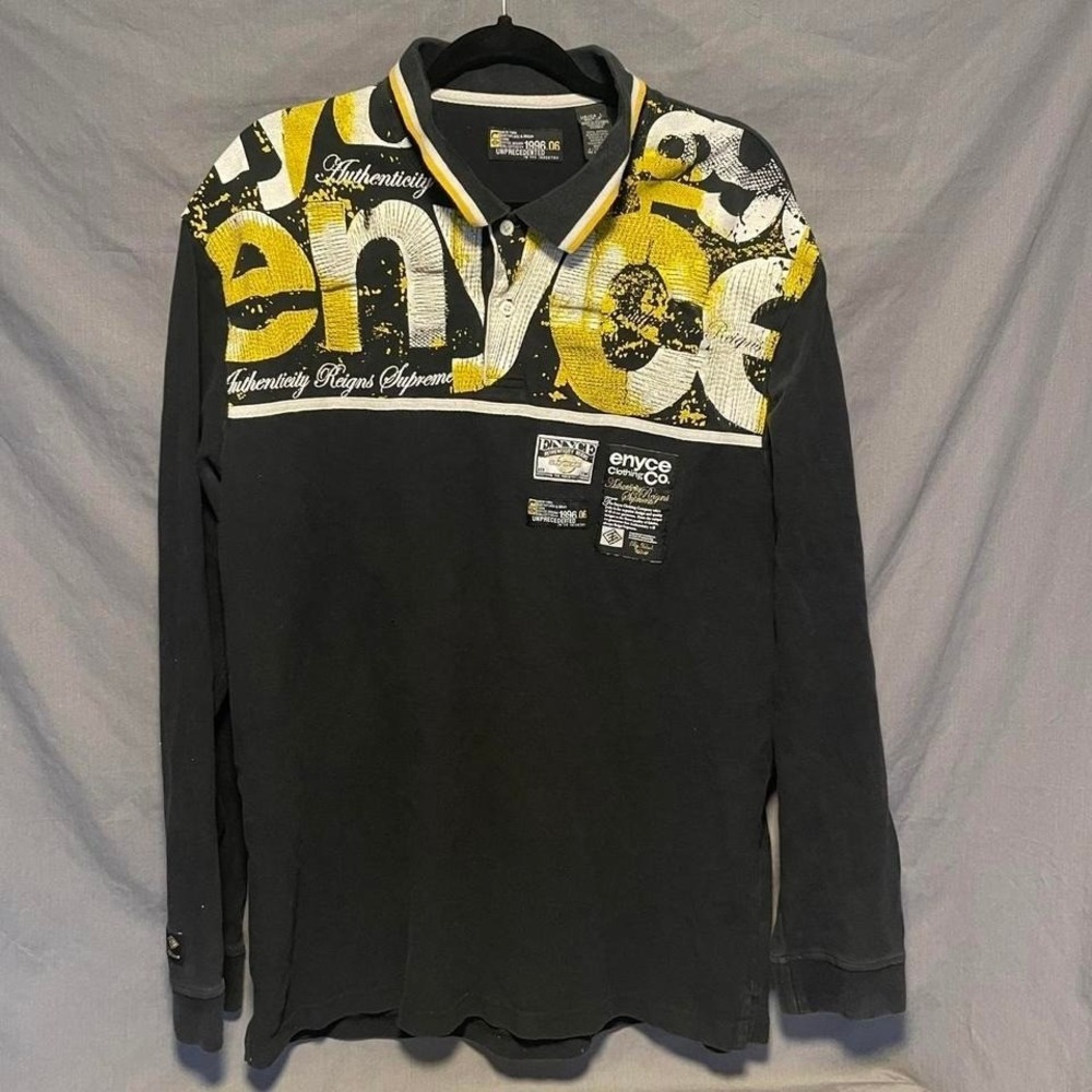 Vintage Y2K Enyce Long Sleeve Rugby Shirt Size Large